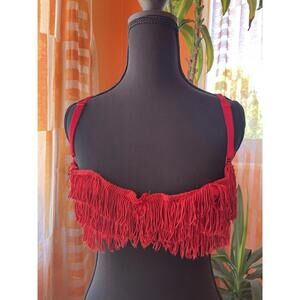 Vintage Fredrick’s Of Hollywood Style Red Fringe Bra 32 C